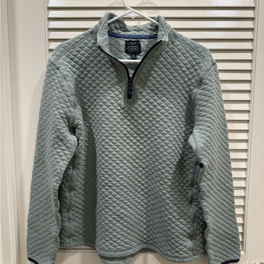 J. Crew Quilted Half-Zip Shirt Jacket in Sage